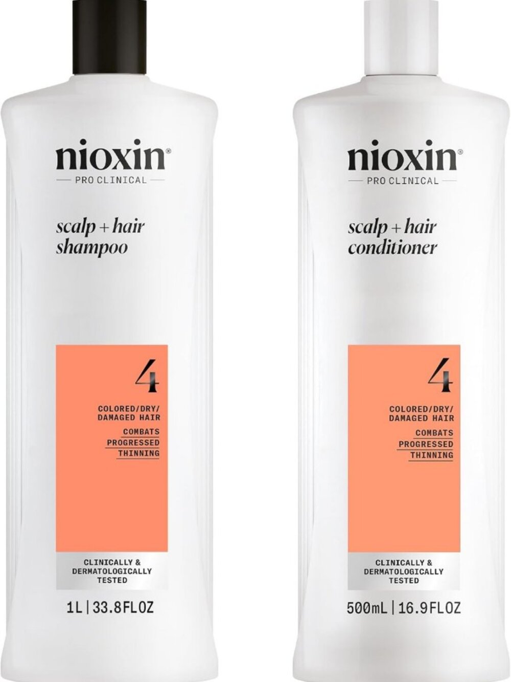 Nioxin System 4 Scalp Cleaning Shampoo and Therapy Conditioner Set for Color